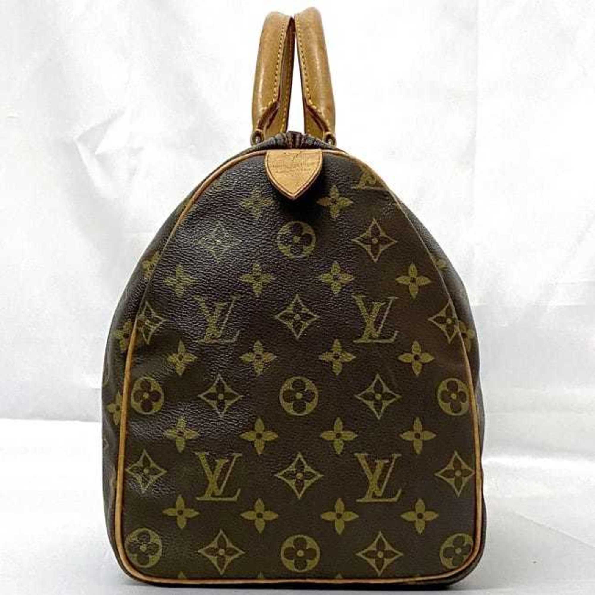 Louis Vuitton Boston Bag Speedy 35 f-21672 Brown Monogram M41524 Handbag Canvas Tanned Leather 832 SA LOUIS VUITTON