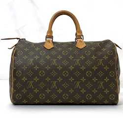 Louis Vuitton Boston Bag Speedy 35 f-21672 Brown Monogram M41524 Handbag Canvas Tanned Leather 832 SA LOUIS VUITTON