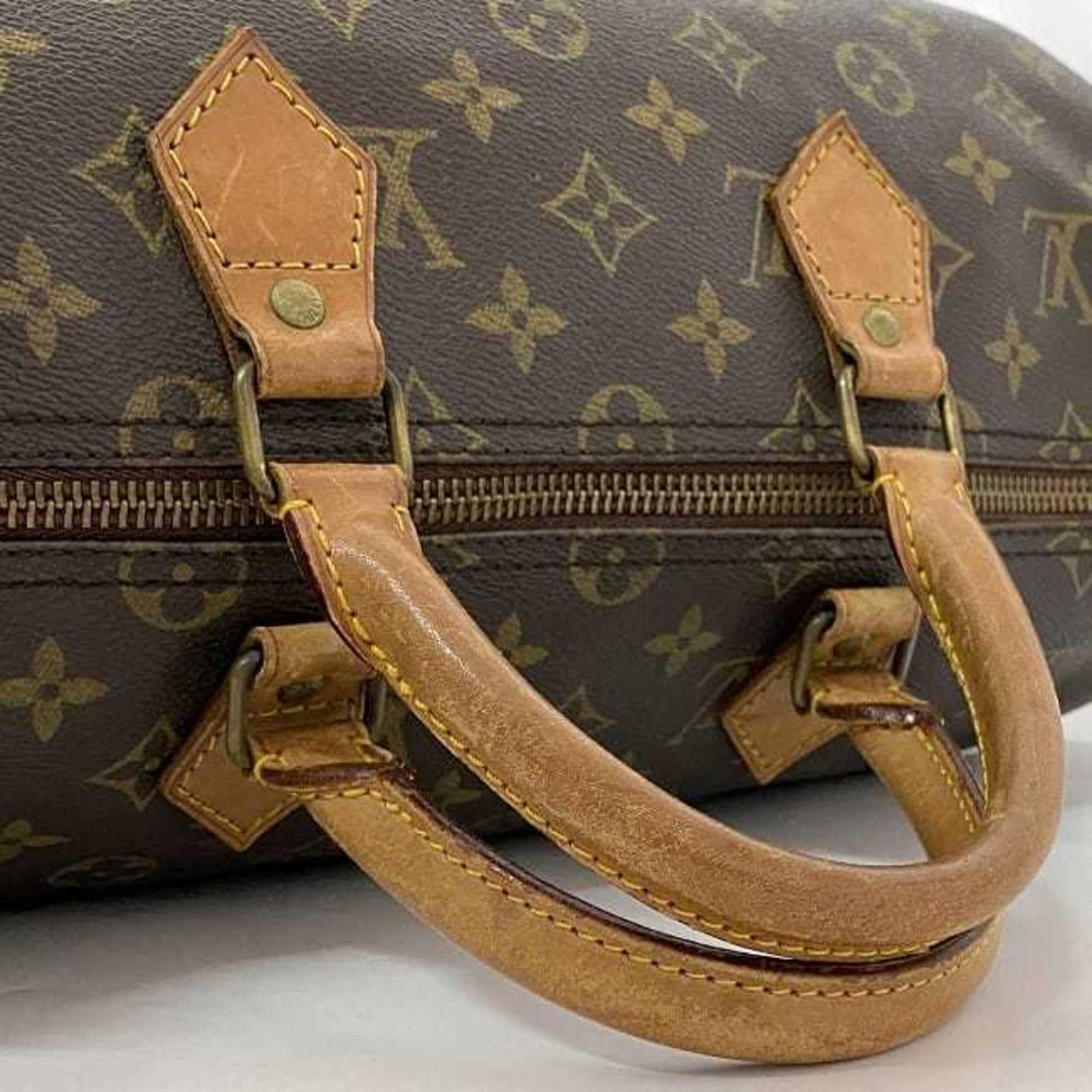 Louis Vuitton Boston Bag Speedy 35 f-21672 Brown Monogram M41524 Handbag Canvas Tanned Leather 832 SA LOUIS VUITTON