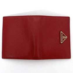 Prada Bi-fold Wallet ec-21505 Red 1MV204 Saffiano Leather PRADA Triangle Plate Compact Women's