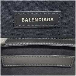 Balenciaga Shoulder Bag Navy Pochette f-21650 Natural White Black 339937 Canvas Leather 1080 Y 528147 BALENCIAGA Crossbody Freestanding Square