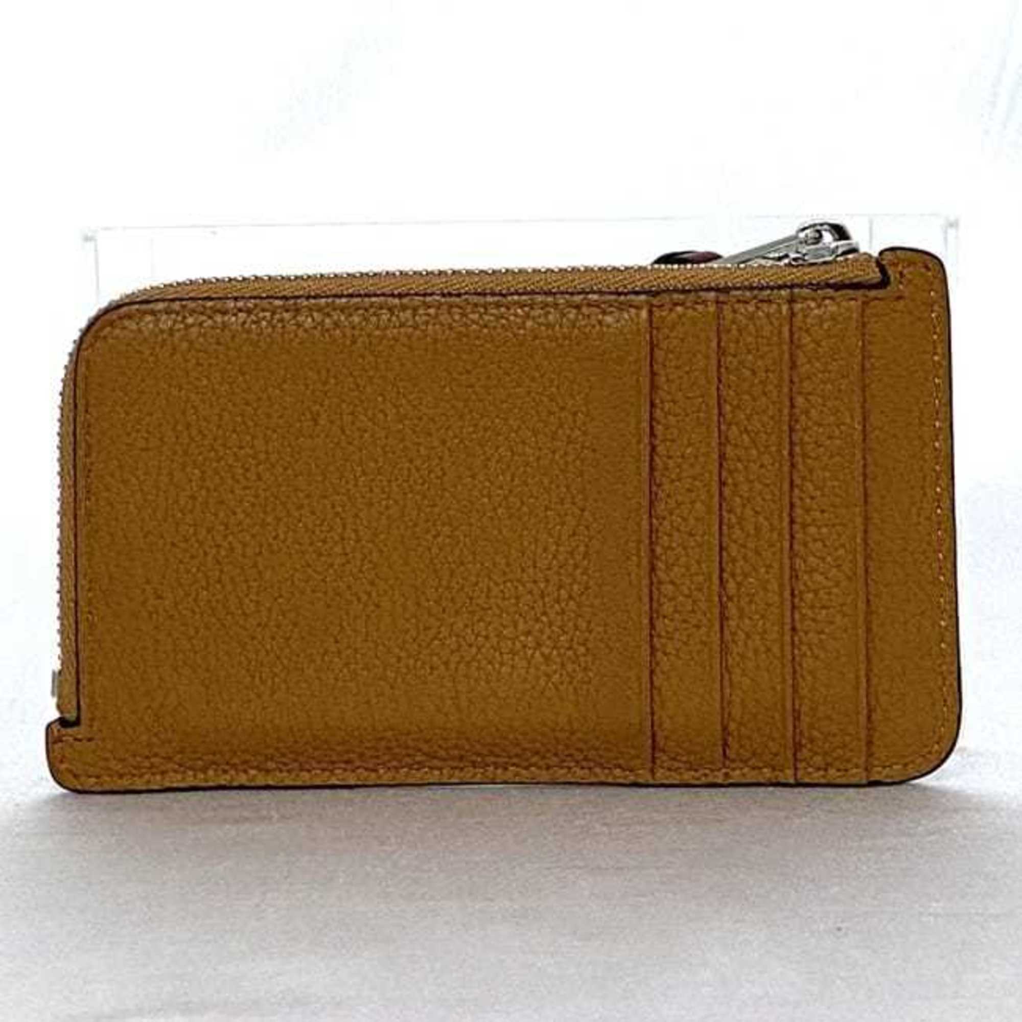 LOEWE Coin Case ec-21635 Brown Anagram C660Z40X04 Card Holder Leather 2261815 L-Shaped Wallet Purse Compact