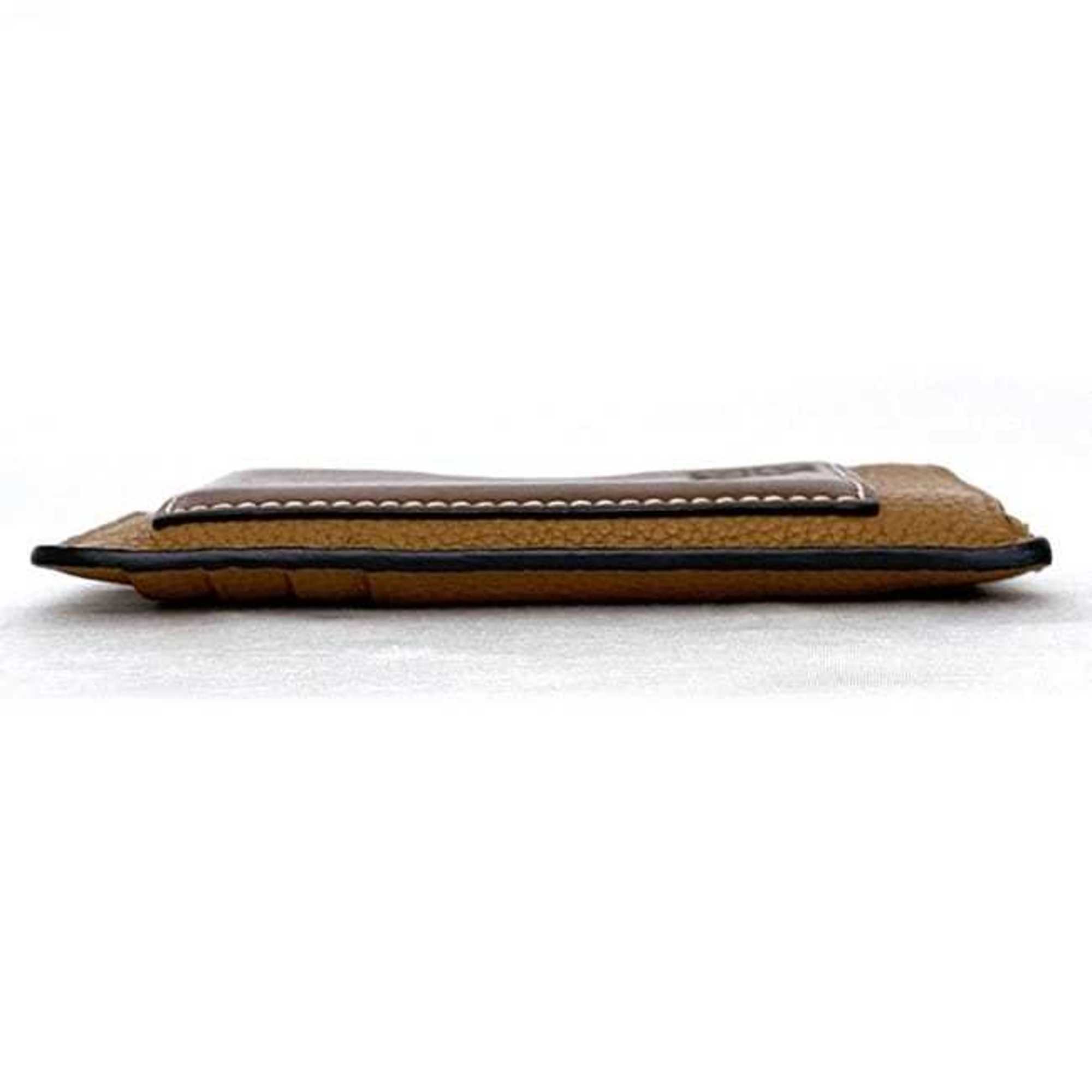 LOEWE Coin Case ec-21635 Brown Anagram C660Z40X04 Card Holder Leather 2261815 L-Shaped Wallet Purse Compact