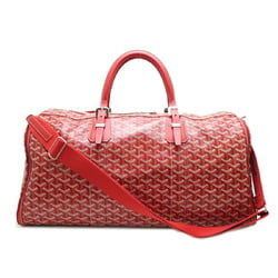 Goyard Croisjour 55 Women's and Men's Boston Bag PVC Coated Canvas Red