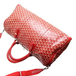 Goyard Croisjour 55 Women's and Men's Boston Bag PVC Coated Canvas Red