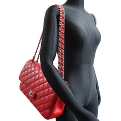 Chanel Matelasse 30 Chain Shoulder Women's Bag Lambskin Red