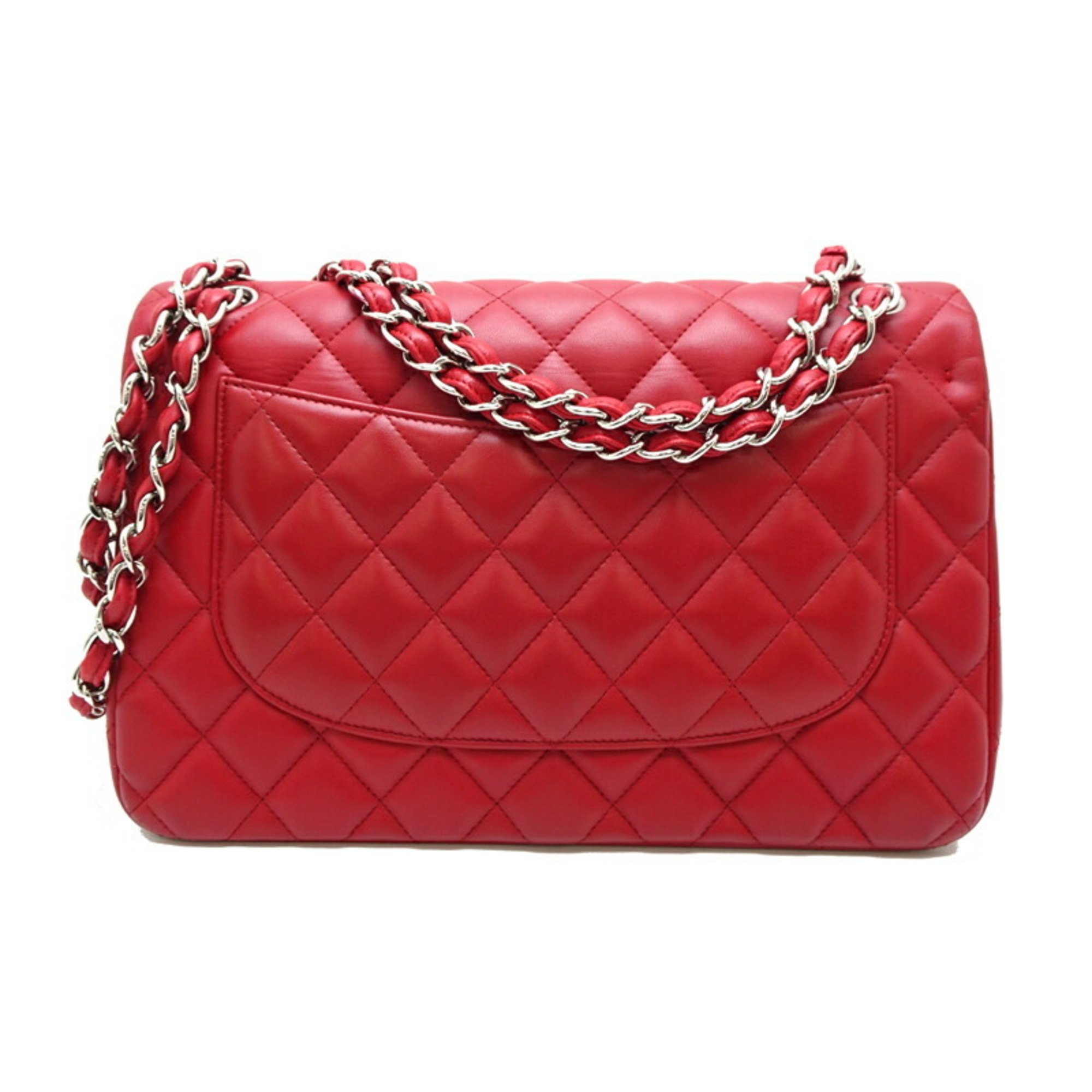 Chanel Matelasse 30 Chain Shoulder Women's Bag Lambskin Red