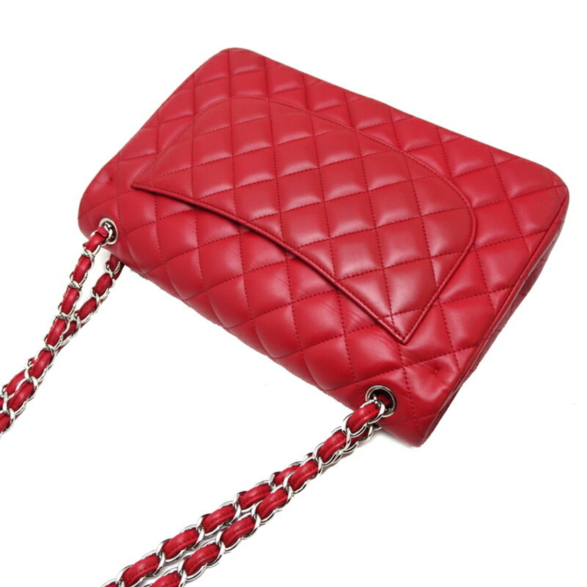 Chanel Matelasse 30 Chain Shoulder Women's Bag Lambskin Red