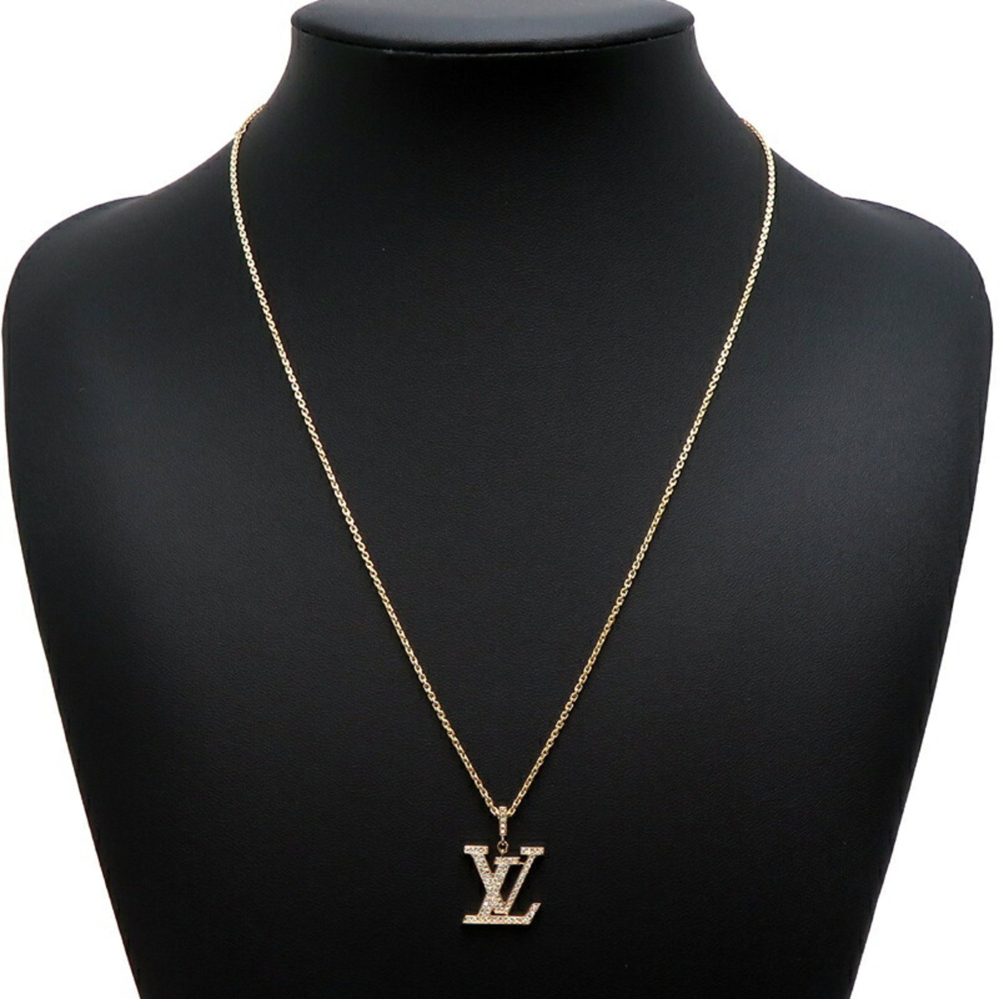 Louis Vuitton Pendant LV GM Diamond Women's and Men's Necklace Q93849 750 Yellow Gold