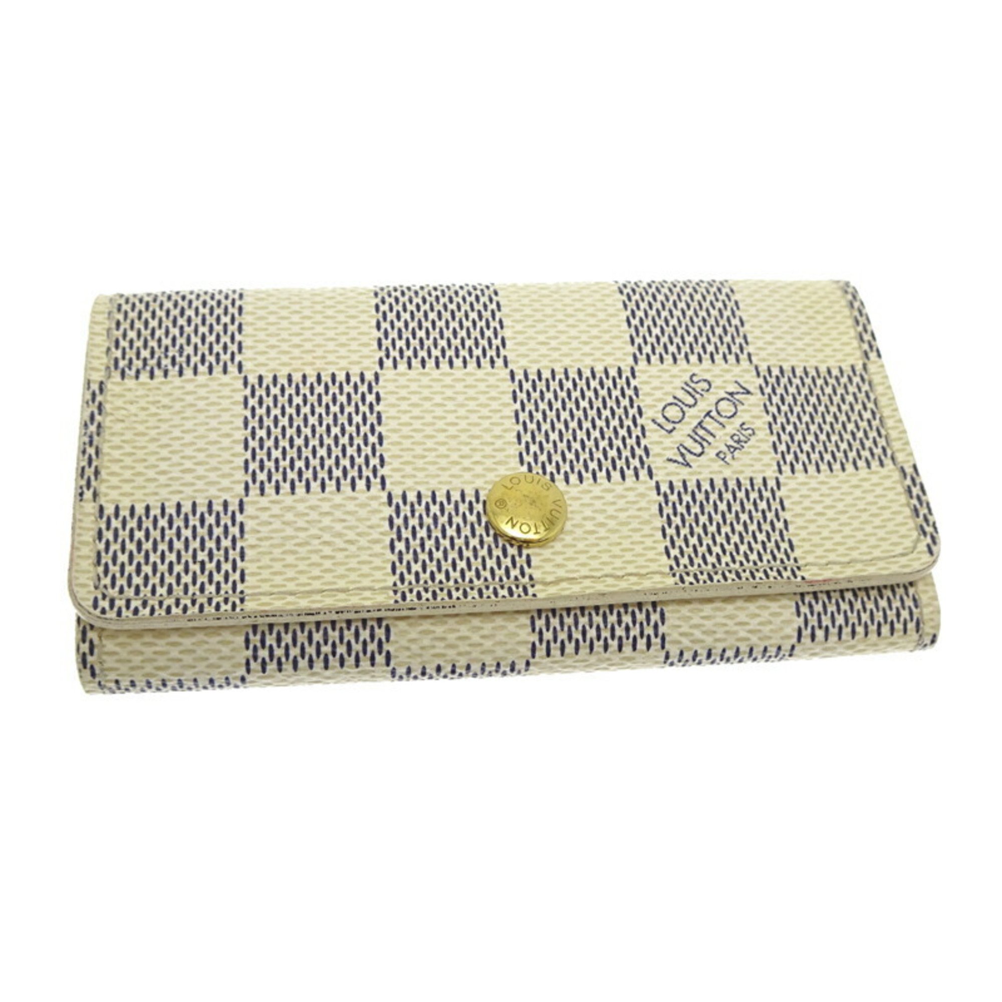 Louis Vuitton Multicle 4 Women's and Men's Key Case N60020 Damier Azur White