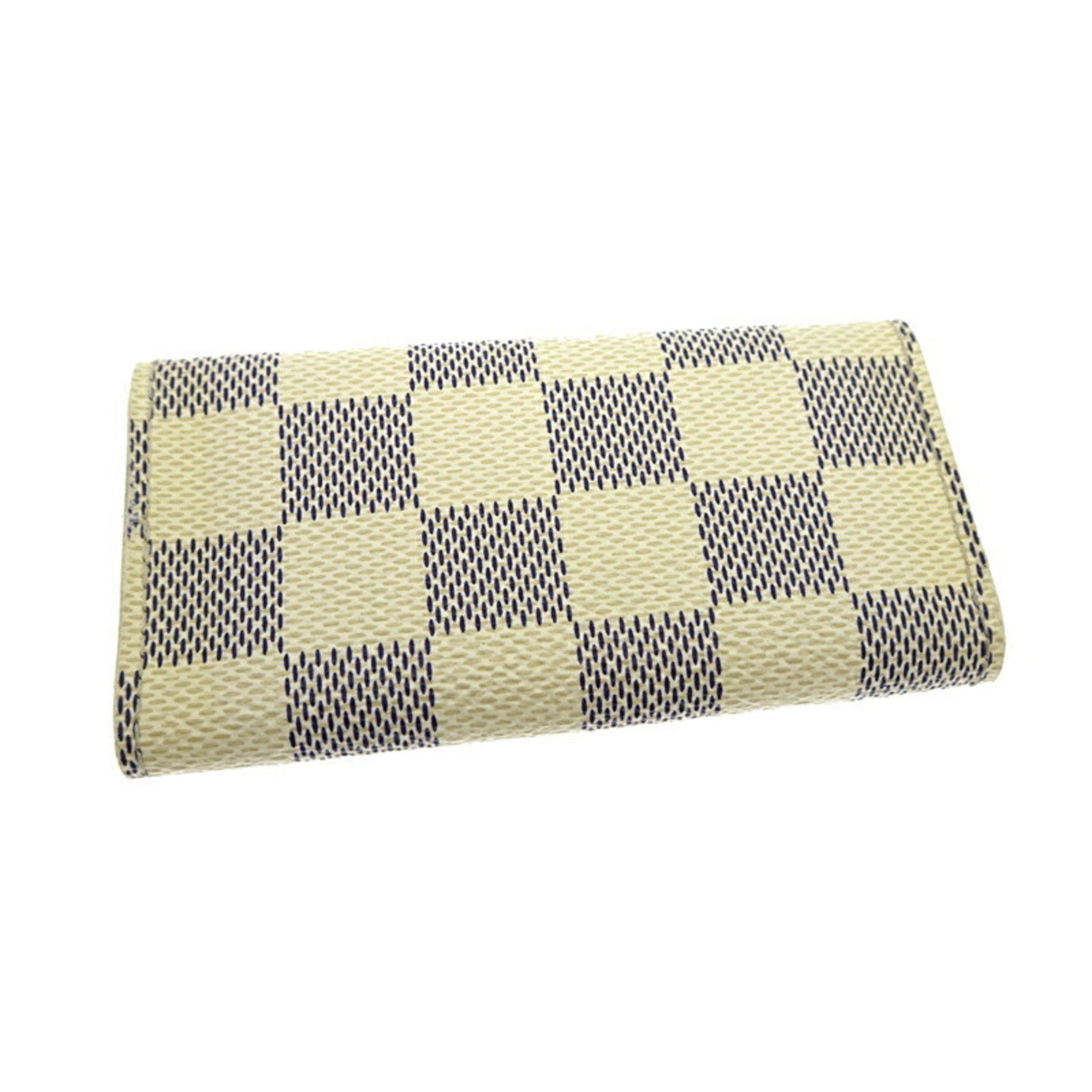 Louis Vuitton Multicle 4 Women's and Men's Key Case N60020 Damier Azur White