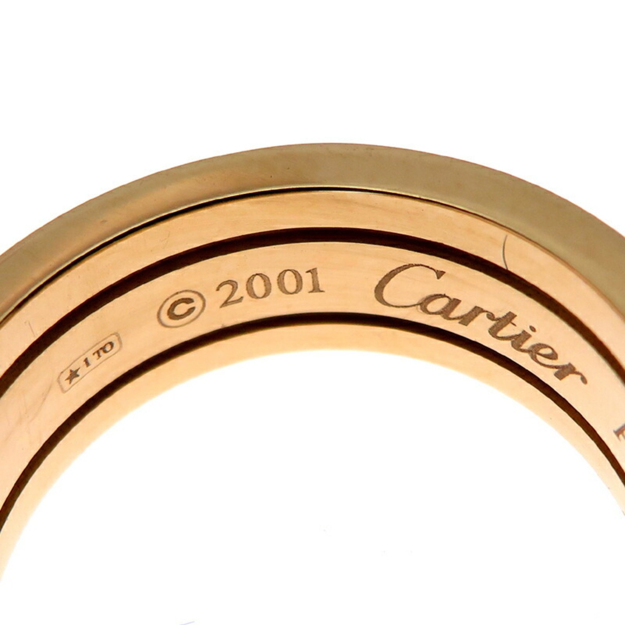 Cartier #48 C2 Diamond Women's Ring, 750 Yellow Gold, Size 8