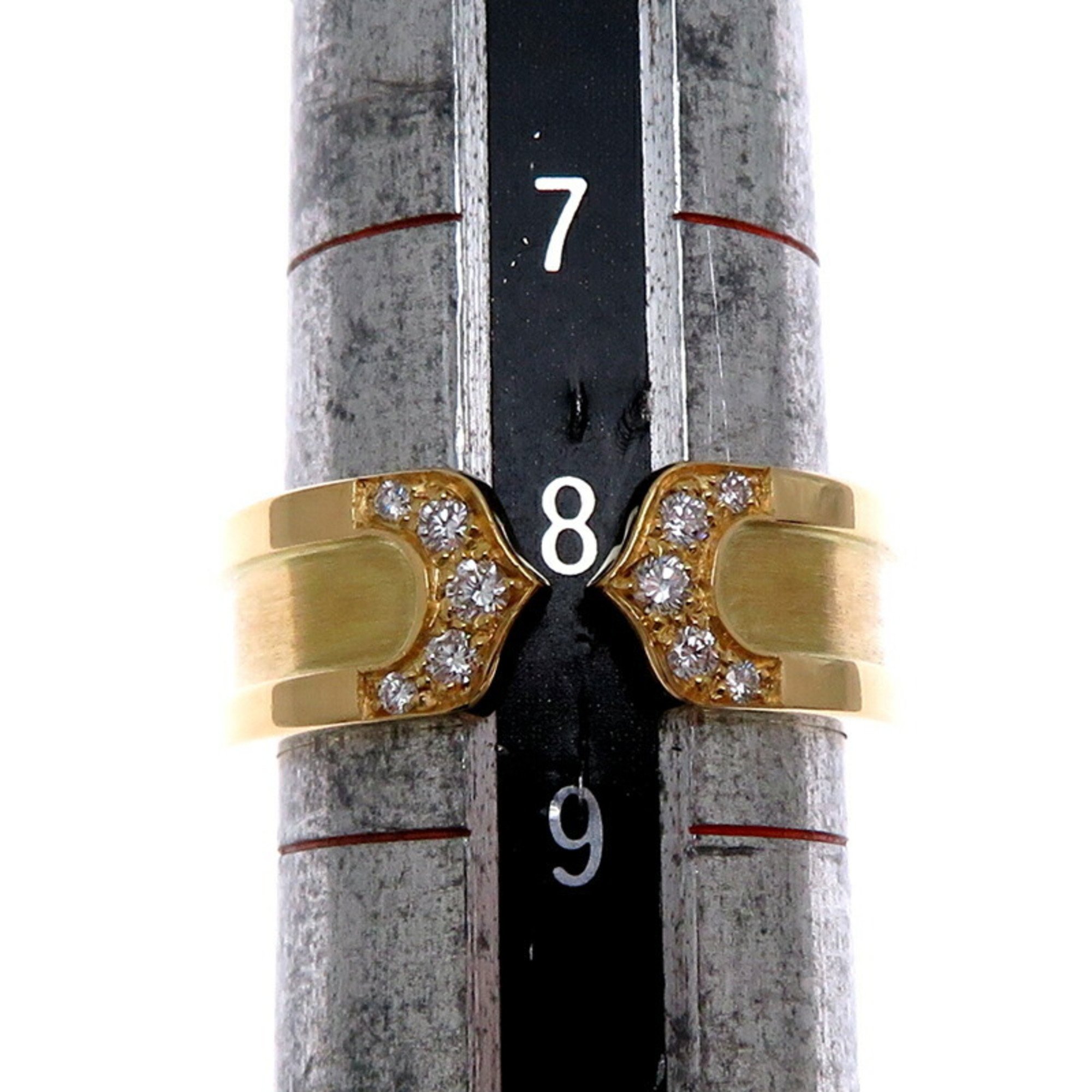 Cartier #48 C2 Diamond Women's Ring, 750 Yellow Gold, Size 8