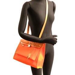 Hermes □M stamp 2009 Airbag Zip PM Ladies Tote Bag Toile Officier Orange