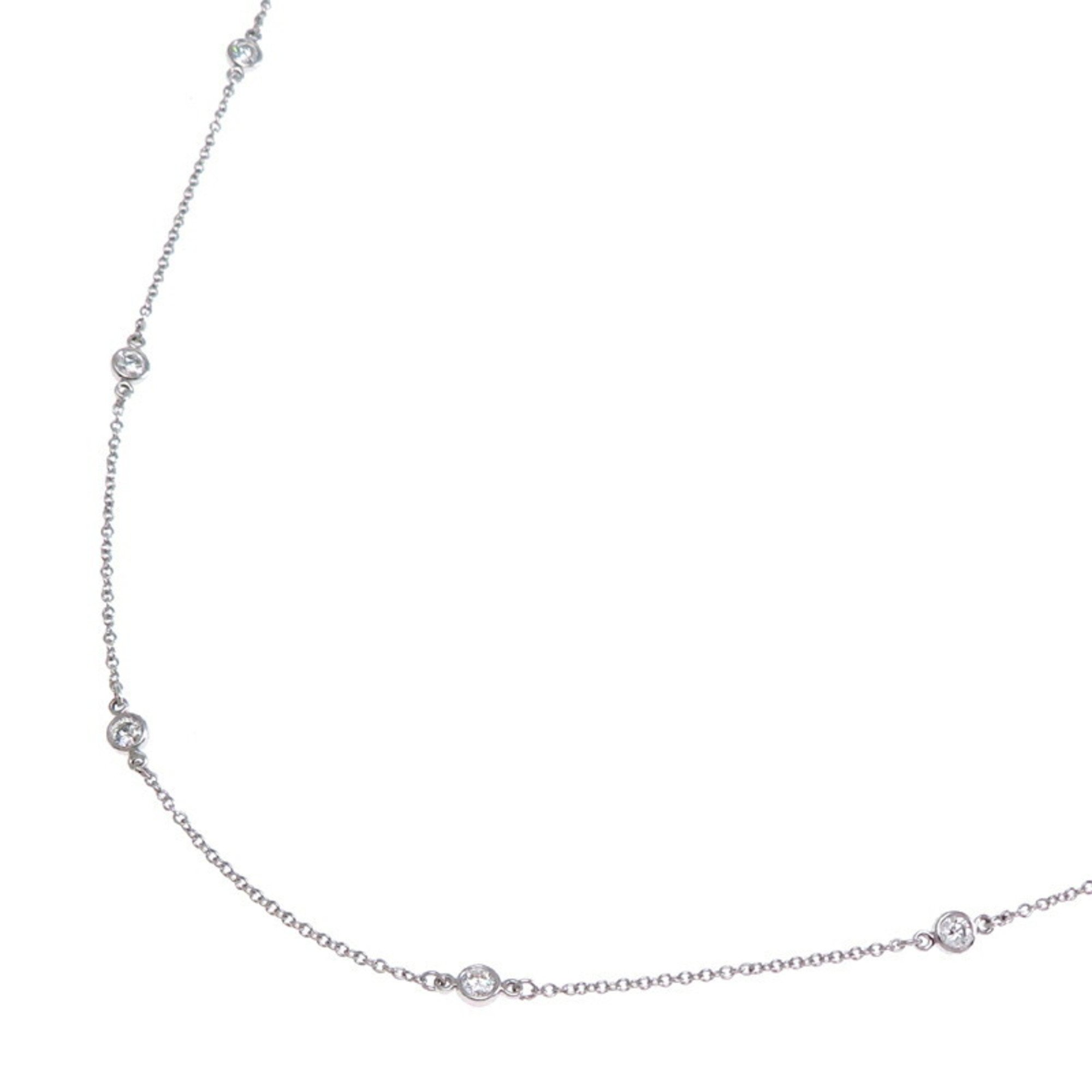 Tiffany 12P Diamond By the Yard Women's Necklace Pt950 Platinum