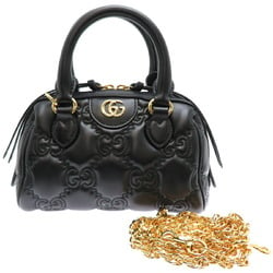 Gucci GG Matelasse 2Way Women's Handbag 702251 Leather Black