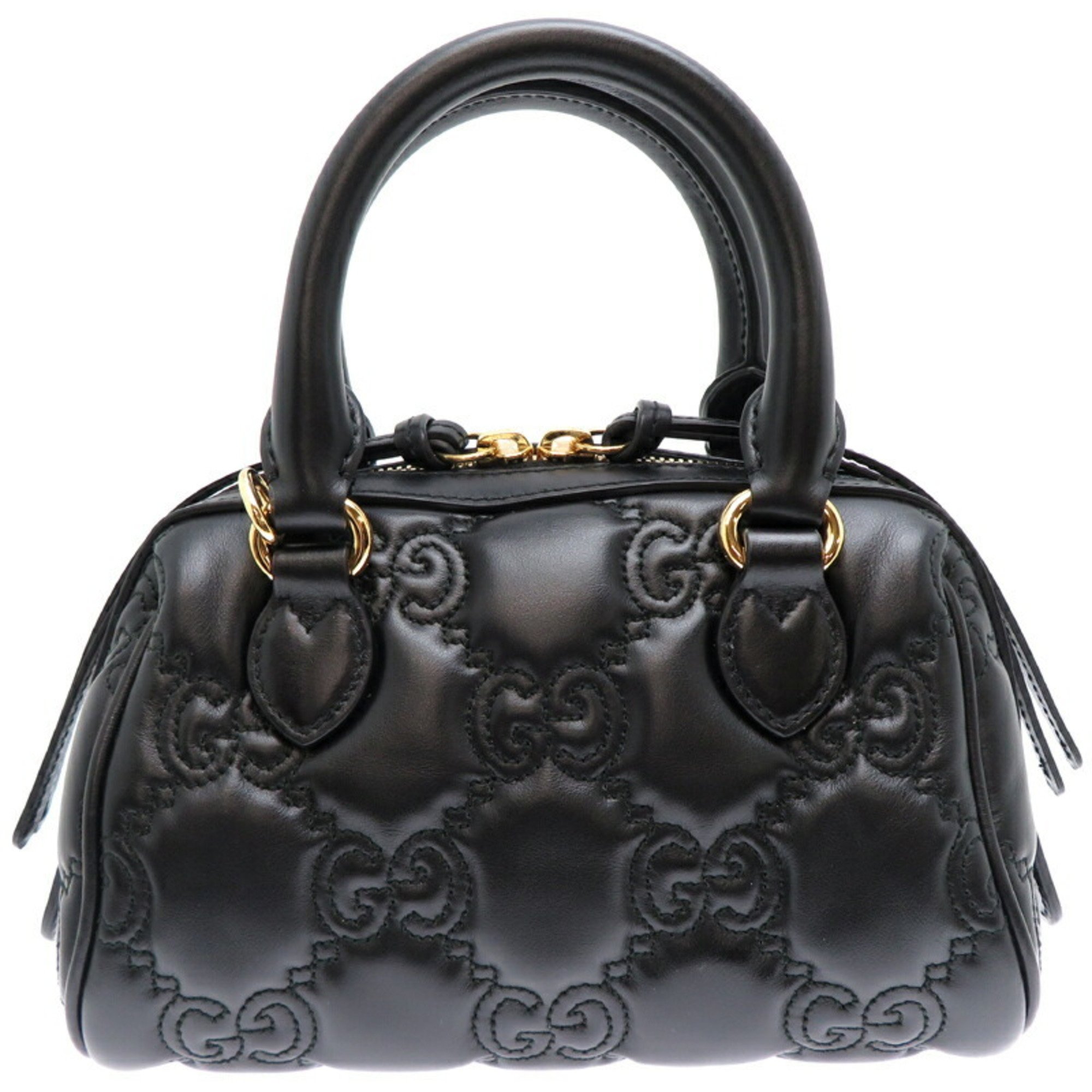 Gucci GG Matelasse 2Way Women's Handbag 702251 Leather Black