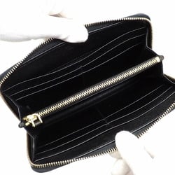 Prada round long wallet for women in black saffiano leather