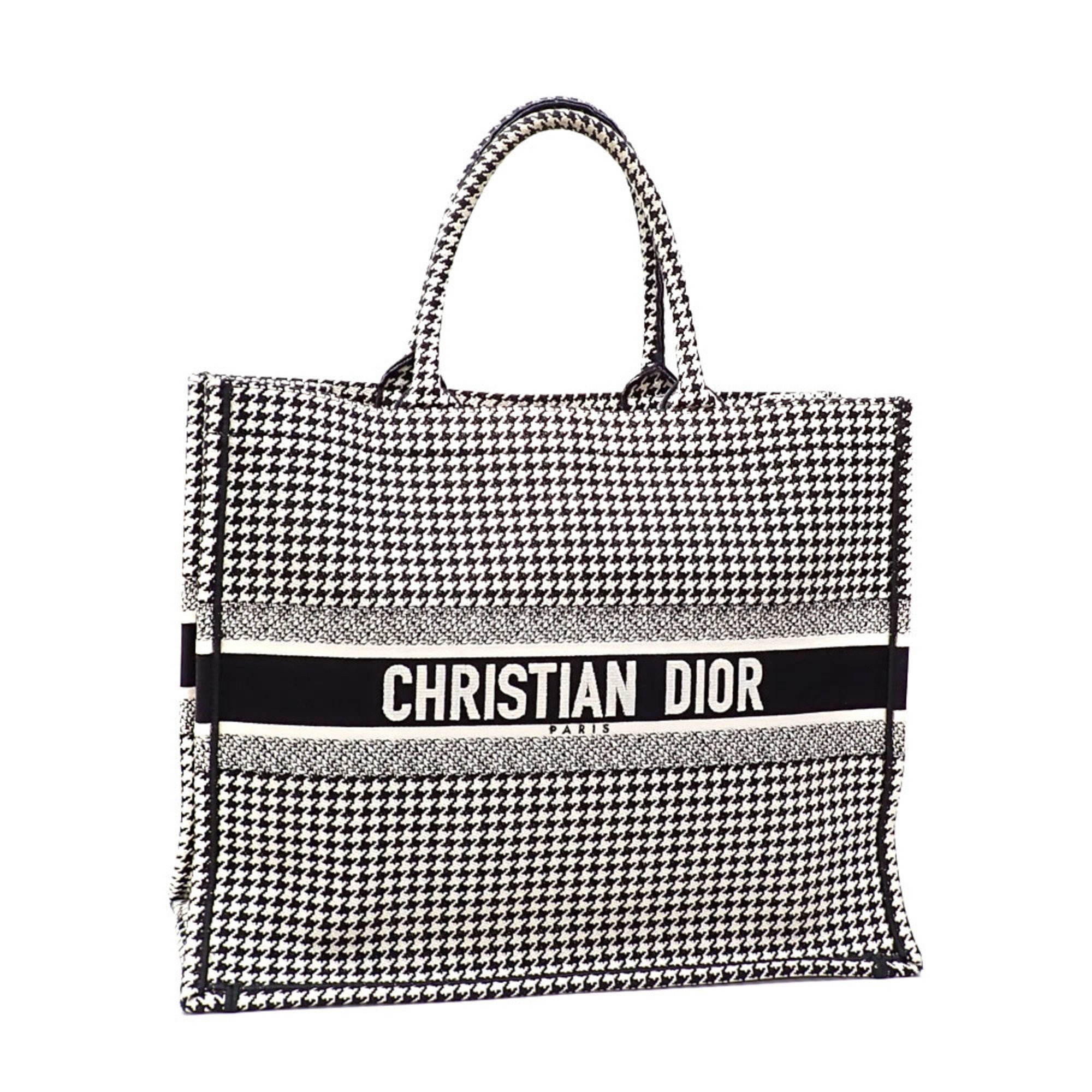 Christian Dior Tote Bag Book Large Women's Black White Canvas M1286ZRPI_M081 Hand