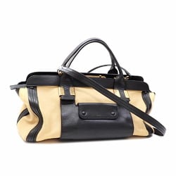 Chloé Chloe handbag Alice ladies black beige leather 3S0161-703 shoulder bicolor