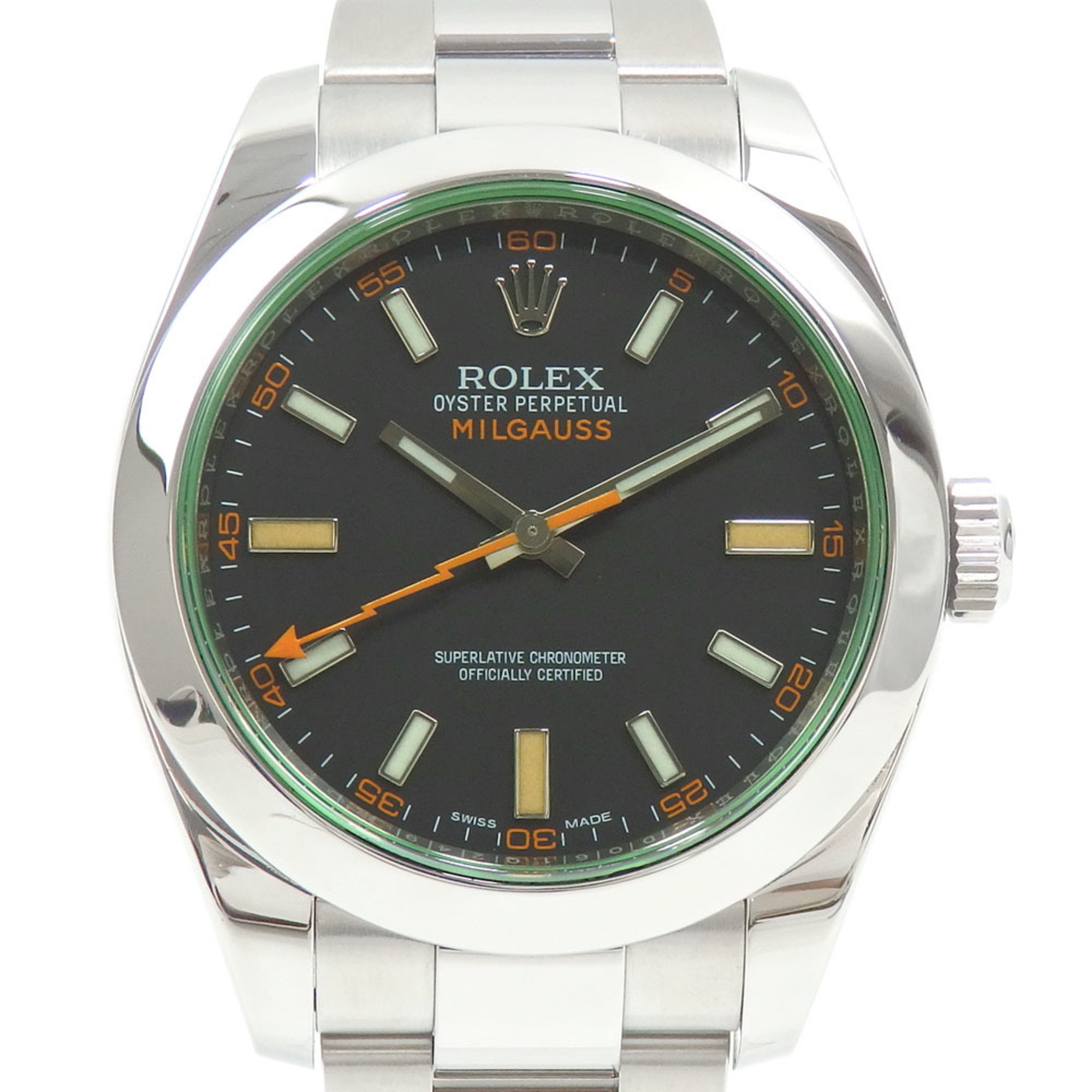 Rolex Watch Milgauss Men's Automatic SS 116400GV Black Dial