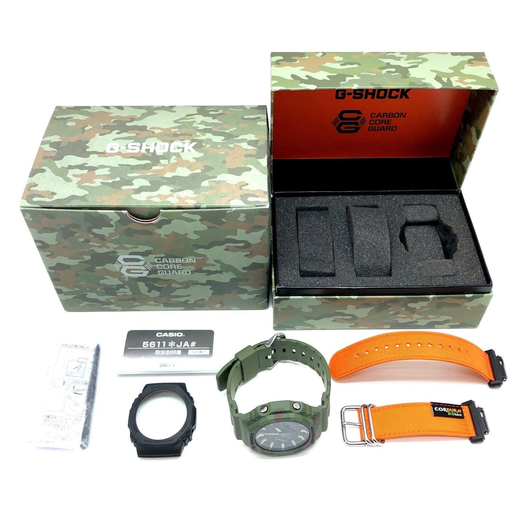 G-SHOCK CASIO Watch GAE-2100WE-3A Octagon Casio Oak Band and Bezel Interchangeable Khaki Orange Camouflage Released October 2022 Mikunigaoka Store