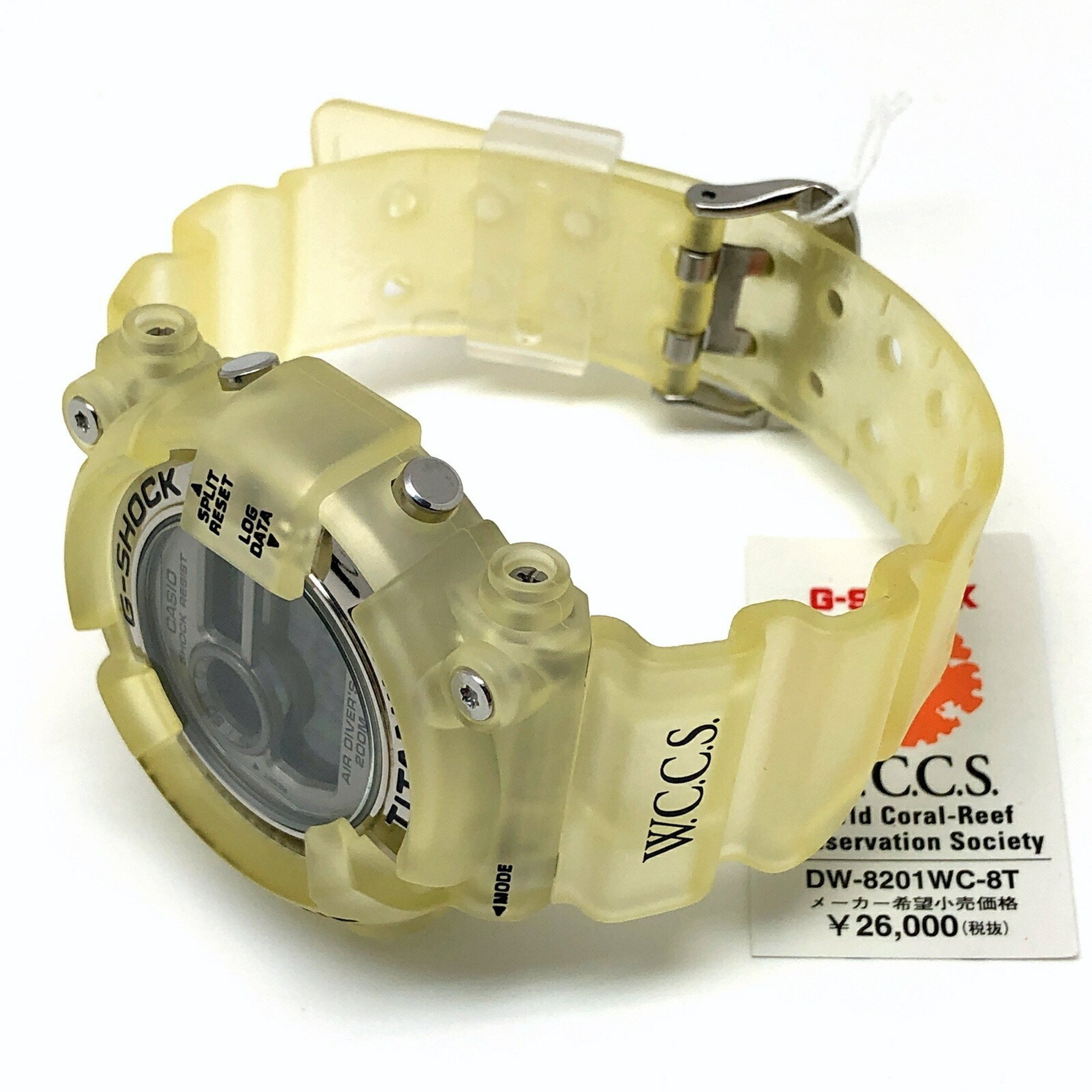 G-SHOCK CASIO Watch DW-8201WC-8T FROGMAN W.C.C.S. Frogman Triple Manta EL Titanium Case World Coral Reef Conservation Society White Skeleton Black Released June 1998 Mikunigaoka Store