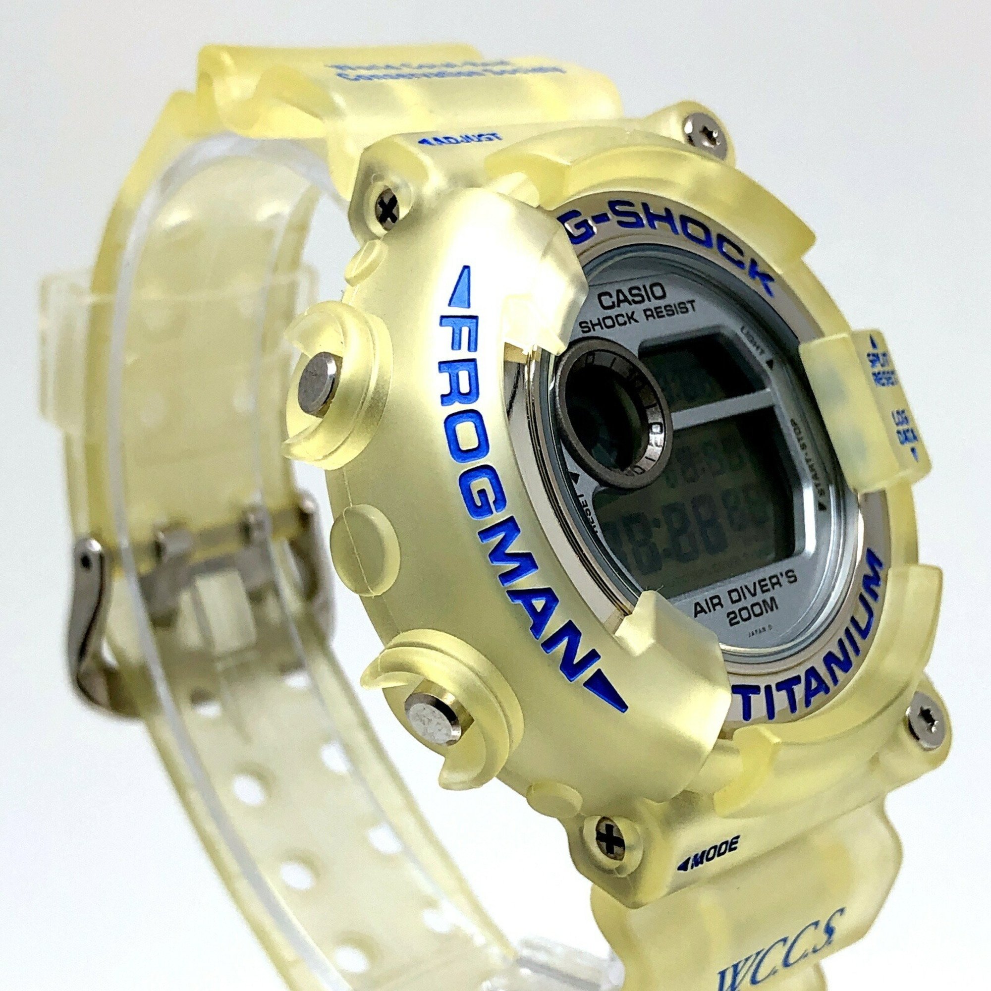 G-SHOCK CASIO Watch DW-8201WC-2T FROGMAN W.C.C.S. Frogman Triple Manta EL Titanium Case World Coral Reef Conservation Society Skeleton Blue Released June 1998 Mikunigaoka Store