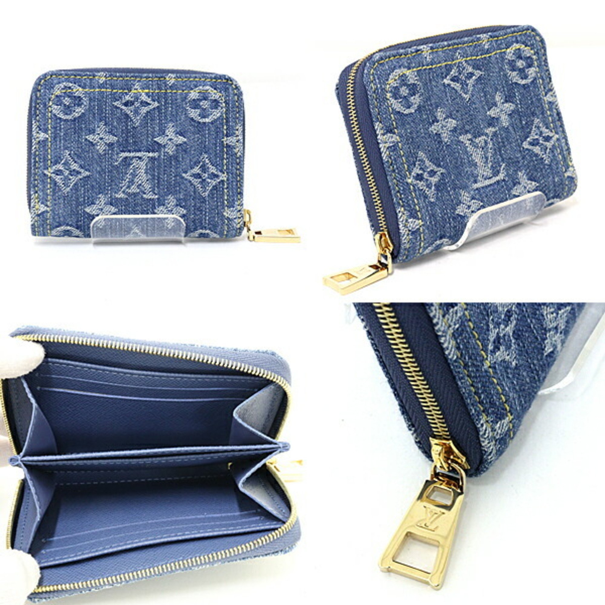 Louis Vuitton LV Remix Zippy Coin Purse Card Case Monogram Denim M82957 Blue