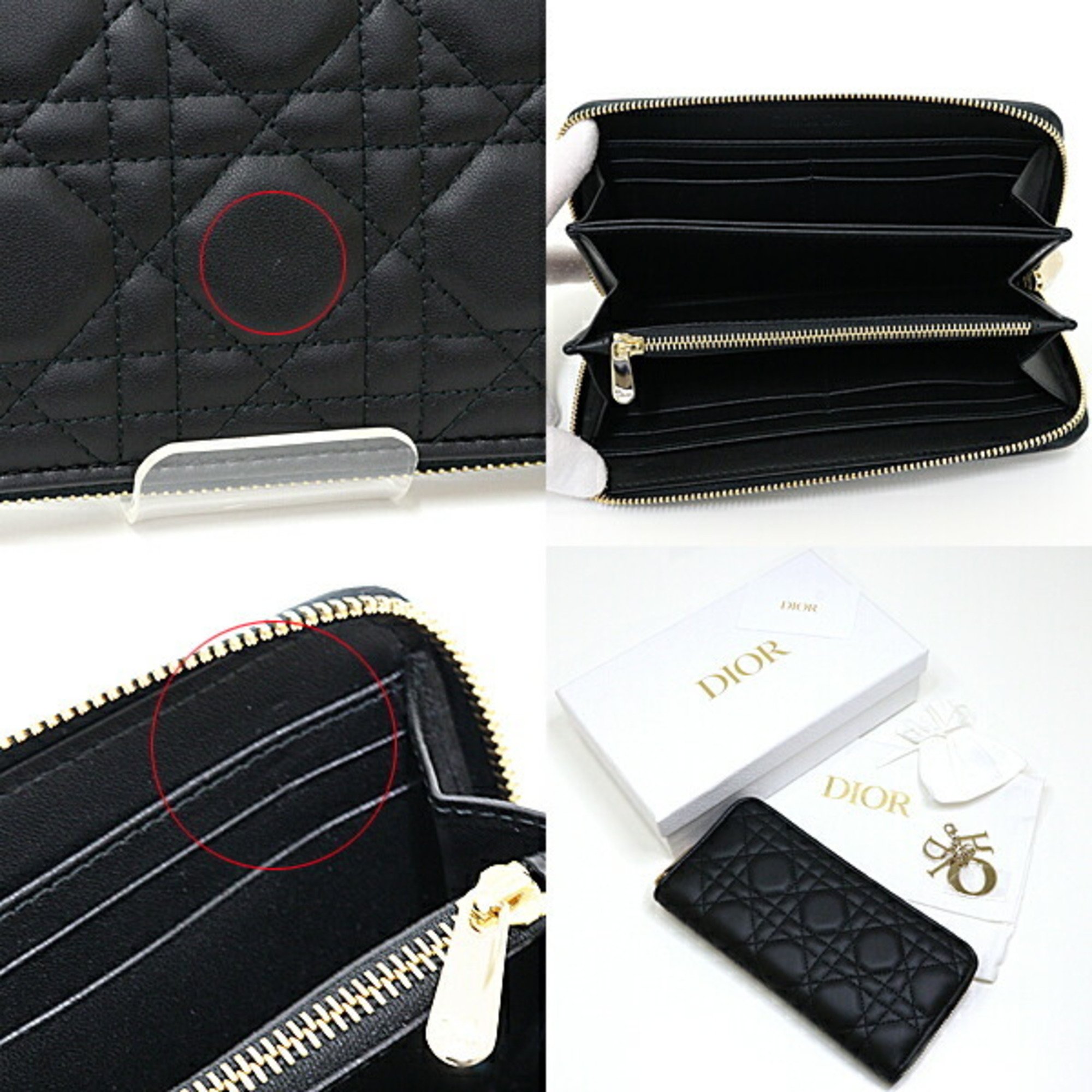 Christian Dior Lady Voyageur Wallet Cannage Lambskin S0007ONMJ Black