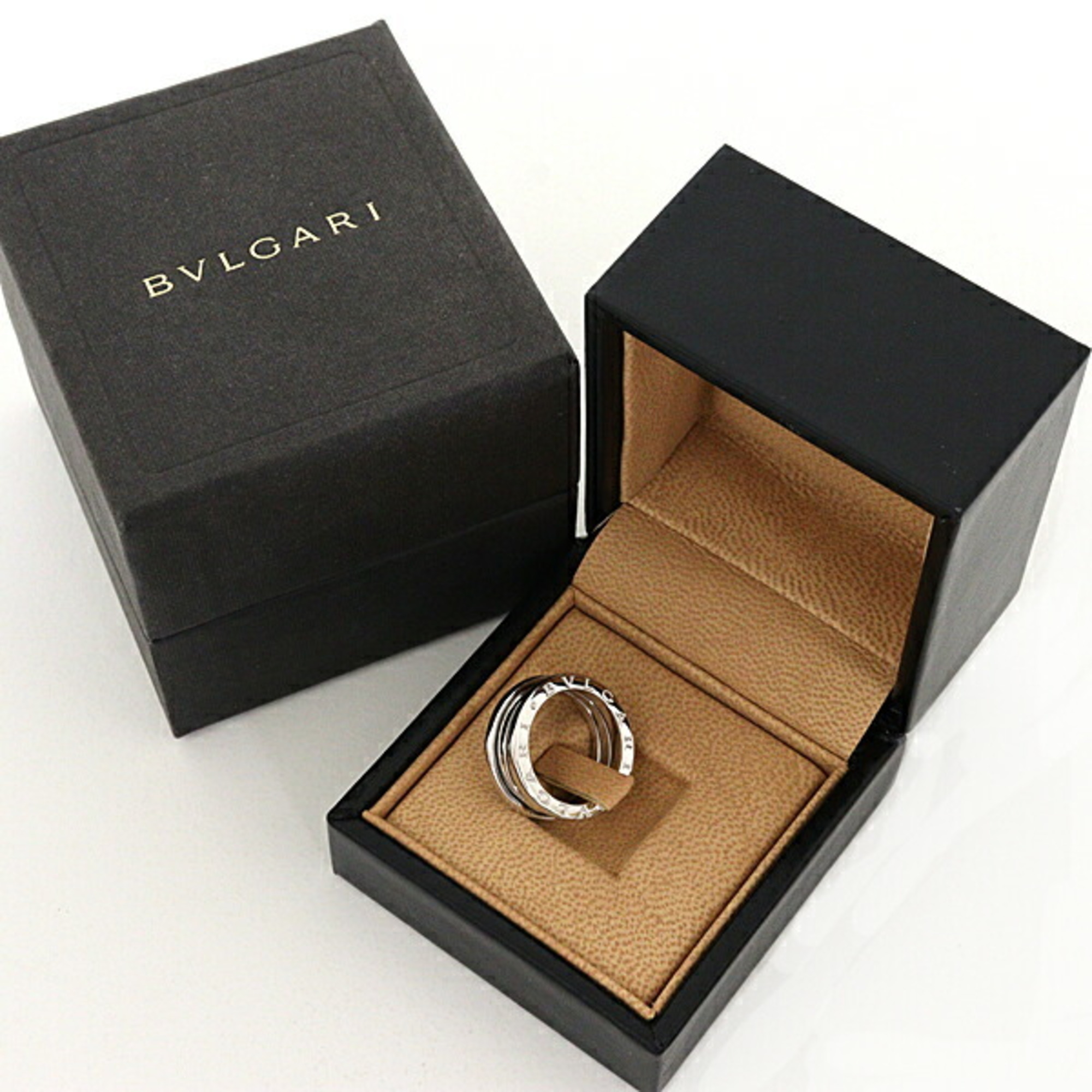 Bvlgari B.Zero1 Ring 2 Band K18 White Gold #52 Size 11.5 750WG A Class