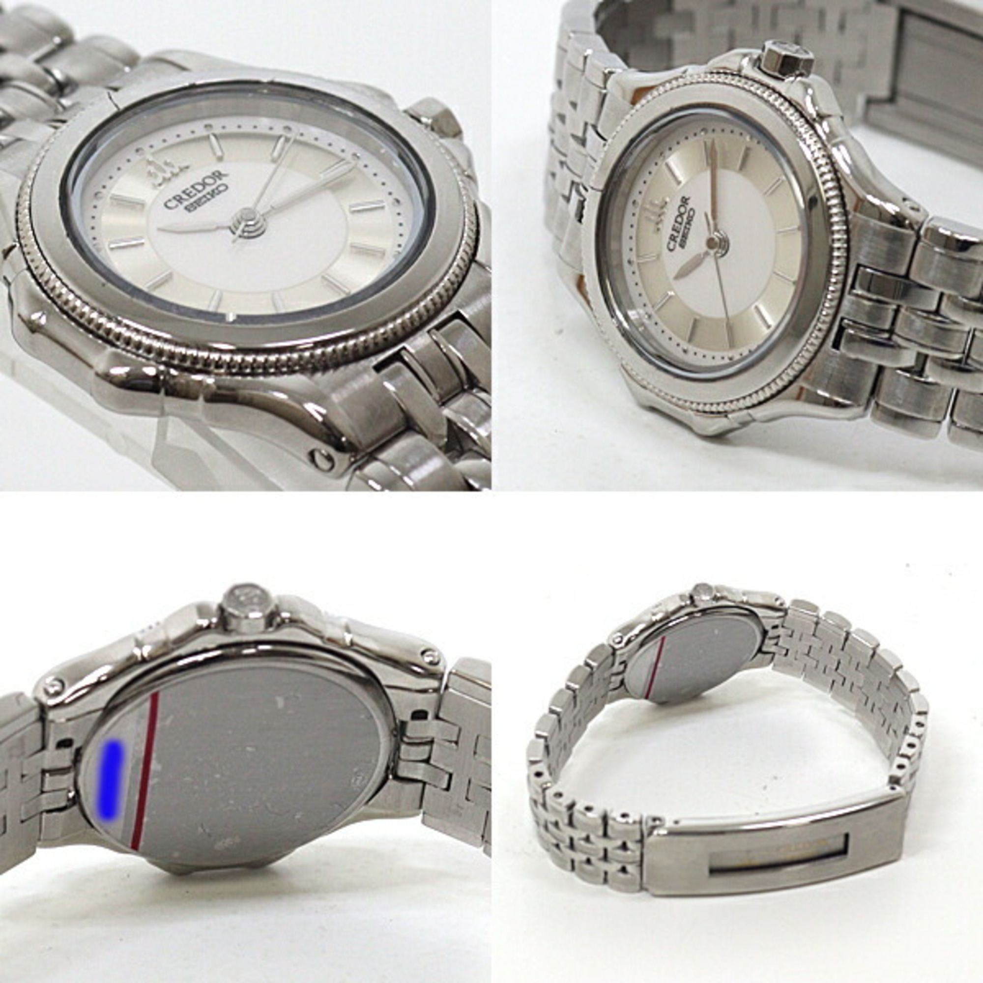 SEIKO Ladies Watch Credor 4J81-0A30 Quartz SS K18 Battery replaced Finished