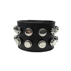 Yves Saint Laurent SAINT LAURENT PARIS Calf Leather Double Spike Stud Bracelet Bangle 2 Rows Saint Laurent Paris Men Women Unisex Mikunigaoka Store