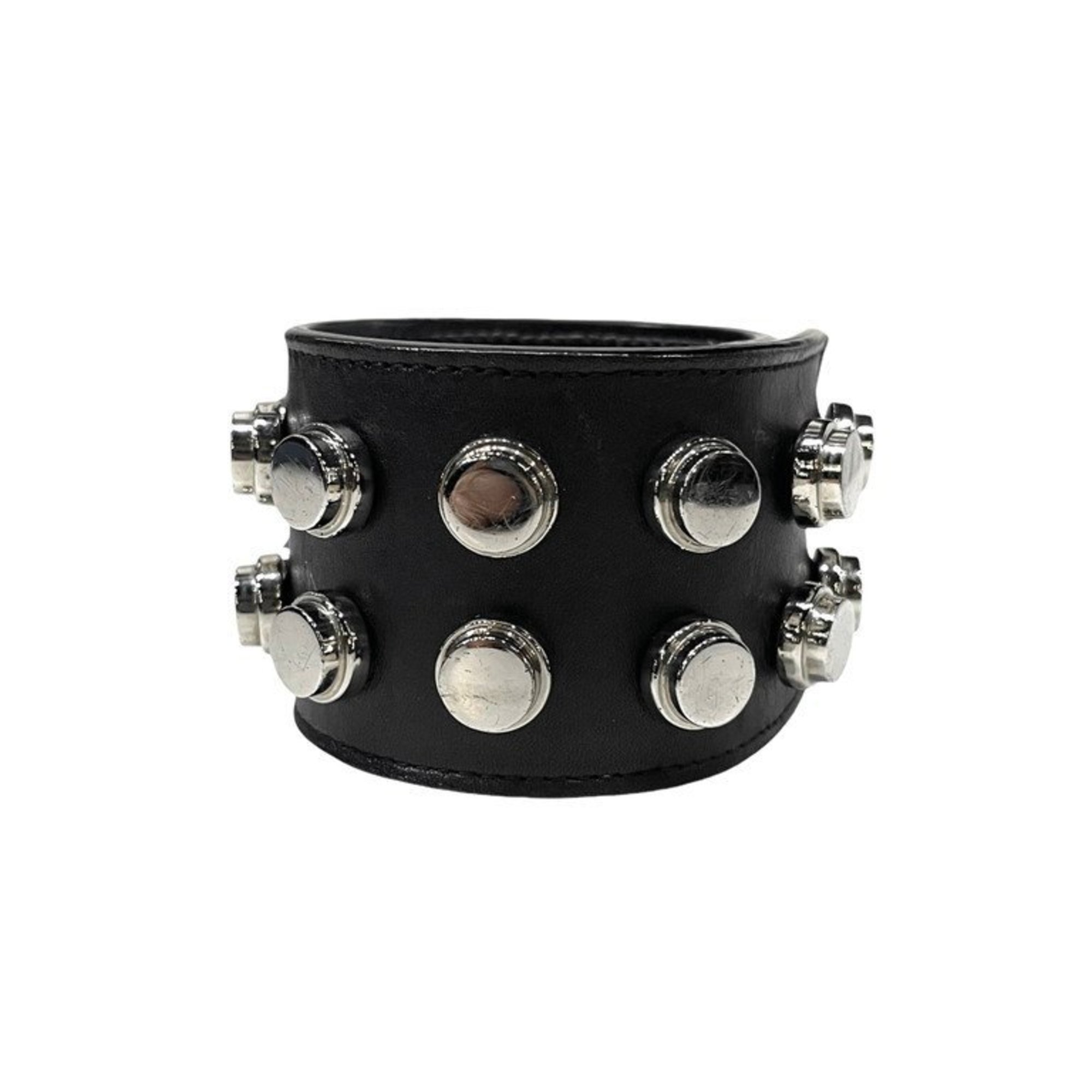 Yves Saint Laurent SAINT LAURENT PARIS Calf Leather Double Spike Stud Bracelet Bangle 2 Rows Saint Laurent Paris Men Women Unisex Mikunigaoka Store