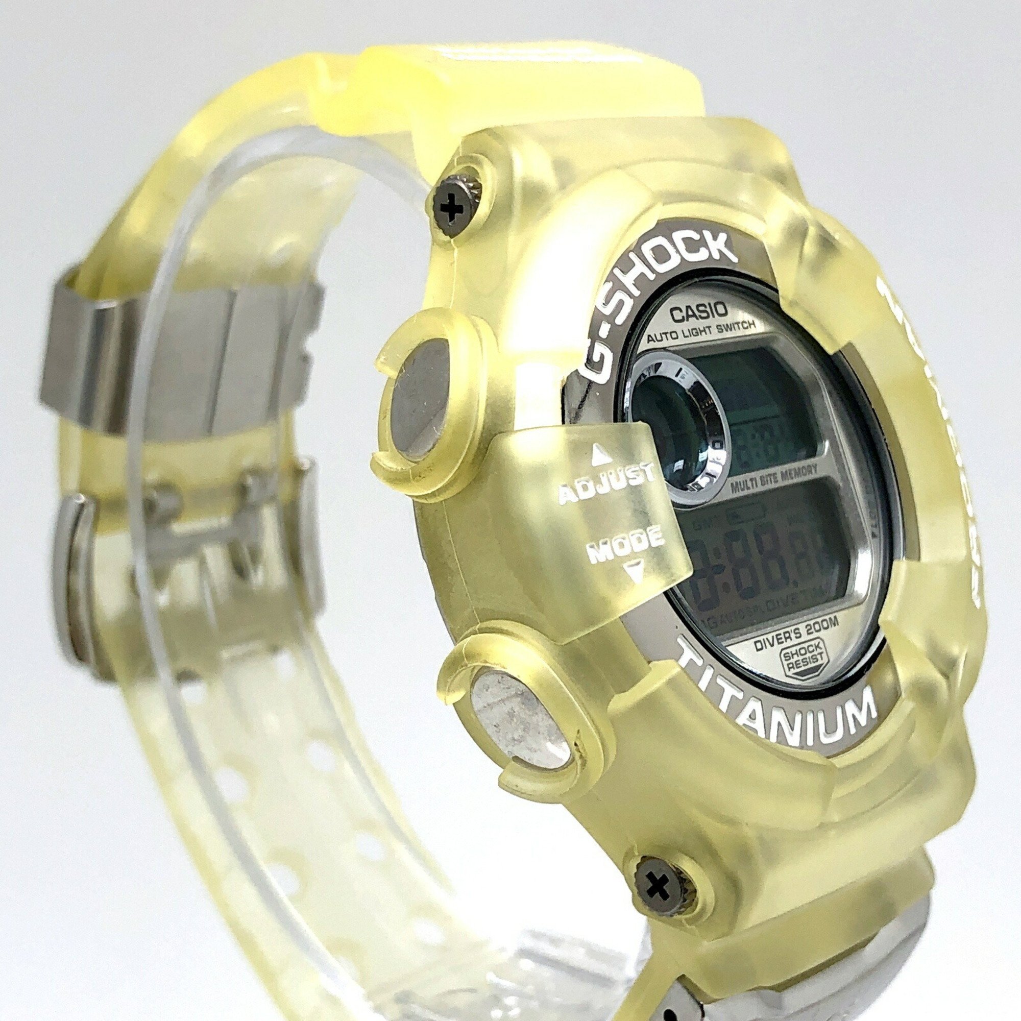 G-SHOCK CASIO Watch DW-9900WC-7T FROGMAN W.C.C.S. Frogman Double Manta EL Titanium Case World Coral Reef Conservation Society White Skeleton Silver Released June 1999 Mikunigaoka Store