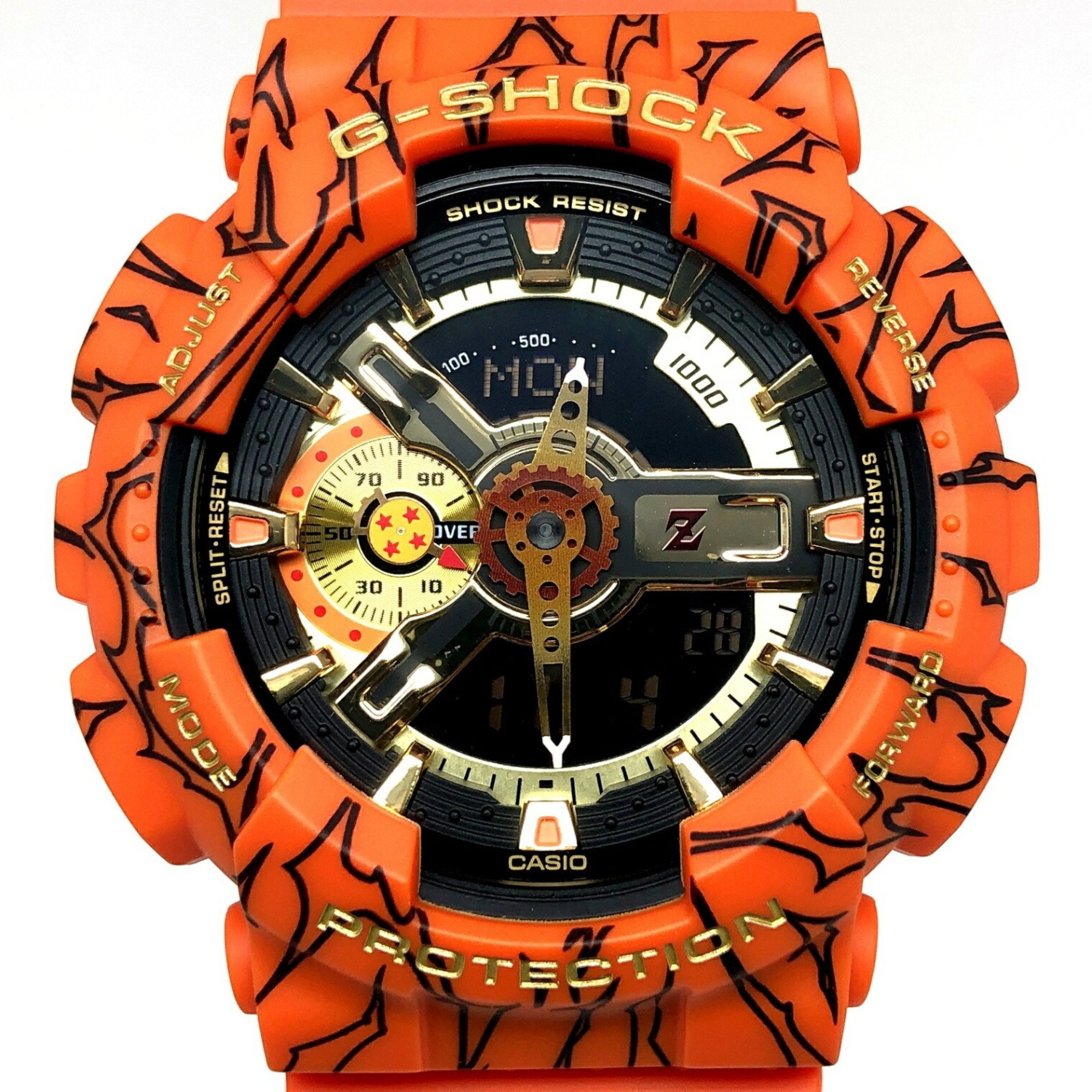 G-SHOCK CASIO Watch GA-110JDB-1 DRAGONBALL Z Collaboration Model LED Light Analog Digital Orange Illustration Son Goku Four-Star Ball Released in August 2020 Mikunigaoka Store