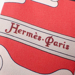 Hermes Scarf Twilly Women's Silk Red White Riding Gear Sold Item