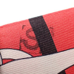 Hermes Scarf Twilly Women's Silk Red White Riding Gear Sold Item