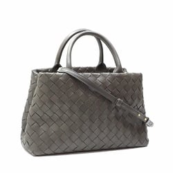 Bottega Veneta Tote Bag Intrecciato Women's Grey Lambskin Shoulder