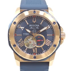 Bulova Watch Marine Star Men's Automatic SS Rubber Strap 98A227 Self-winding