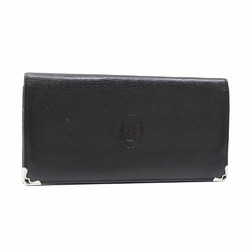 Cartier Bi-fold Long Wallet Must Line de Round Zip International Black Bordeaux Calf Leather L3001363 Women's Men's Unisex