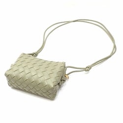 Bottega Veneta Shoulder Bag Intrecciato Loop Camera Women's Travertine Grey Lambskin 680254