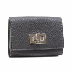 Fendi Tri-fold Wallet for Women Grey Leather 8M0426 Peekaboo