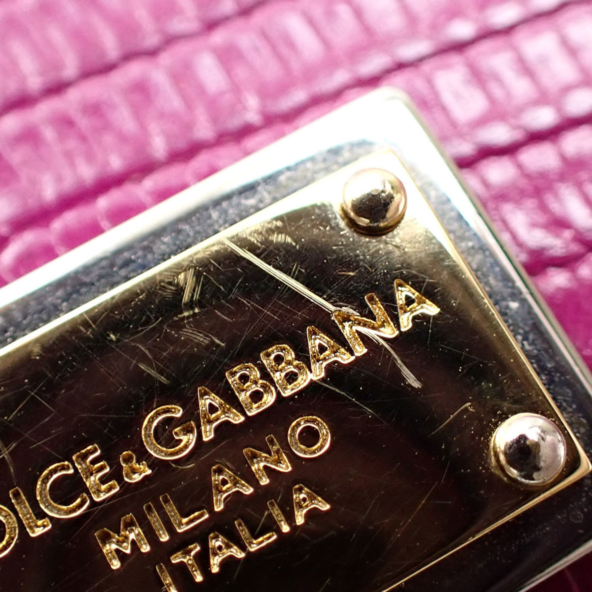 Dolce & Gabbana Tri-fold Wallet for Women Purple Green Hand Chain Sicily Phone Bag