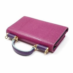 Dolce & Gabbana Tri-fold Wallet for Women Purple Green Hand Chain Sicily Phone Bag