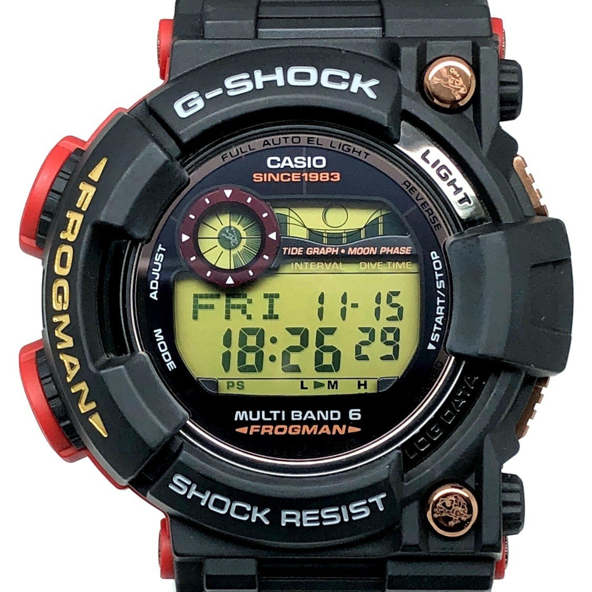 G-SHOCK CASIO Watch GWF-1035F-1 FROGMAN 35th ANNIVERSARY MAGMA OCEAN Frogman Anniversary Limited Edition Magma Ocean Radio Solar Black x Red Rose Gold Released November 2018 Mikunigaoka Store