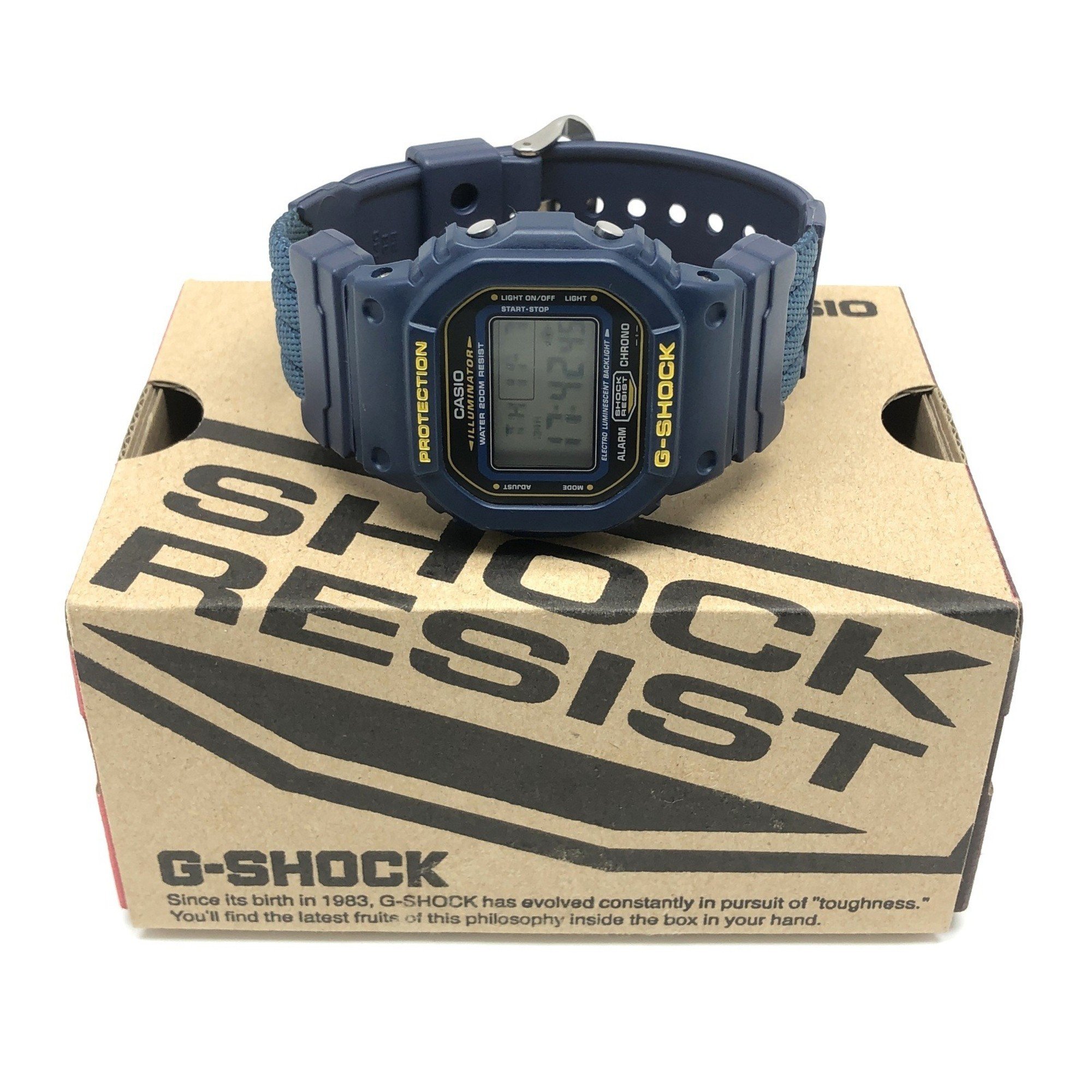 G-SHOCK CASIO Watch DW-5600EB-2V 200M Cross Band Blue Speed EL Backlight Released around 1999 Mikunigaoka Store