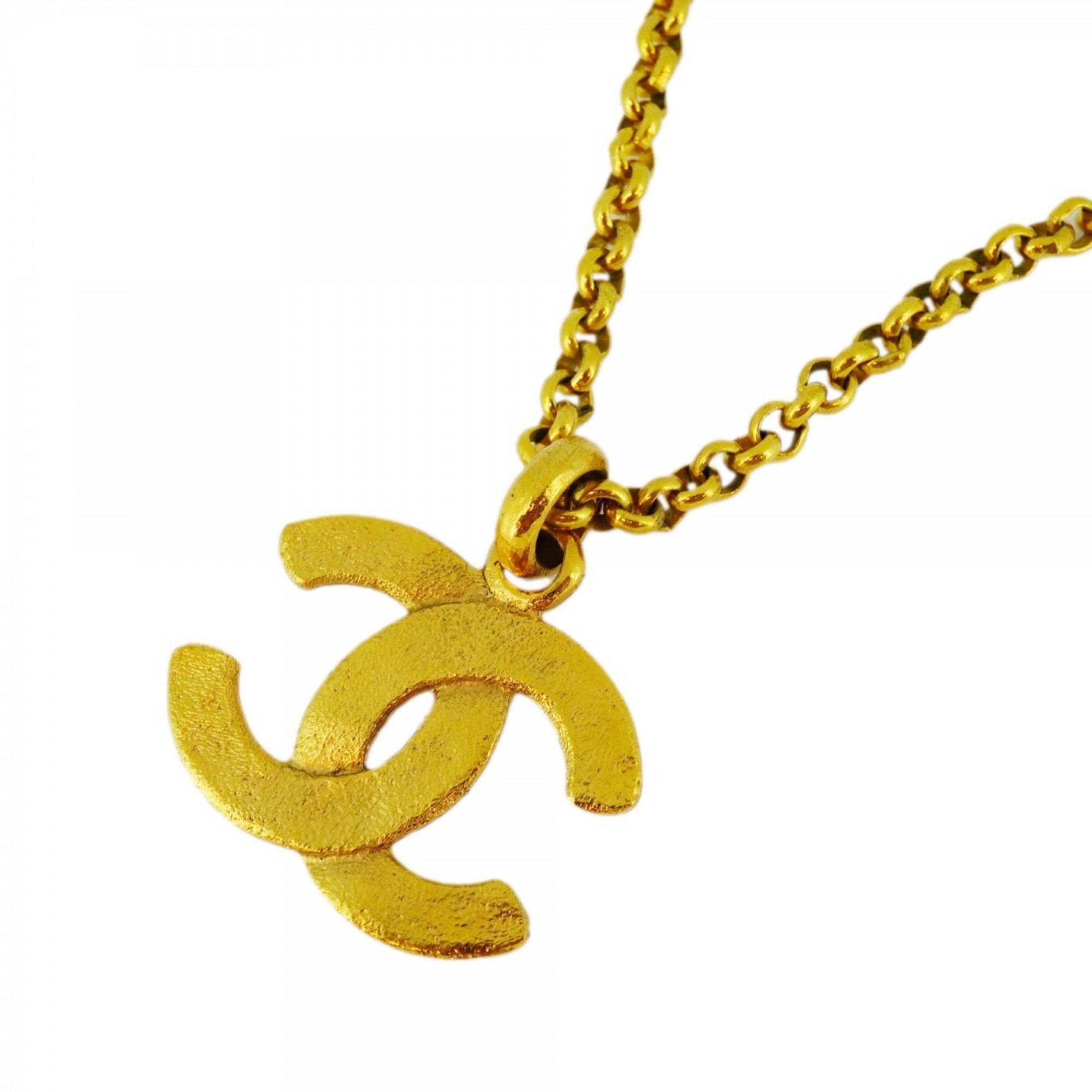 Chanel Necklace Coco Mark GP Plated Gold Ladies