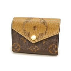 Louis Vuitton Tri-fold Wallet Monogram Reverse Portefeuille Zoe M80725 Brown Women's