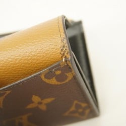 Louis Vuitton Tri-fold Wallet Monogram Reverse Portefeuille Zoe M80725 Brown Women's